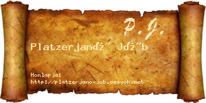 Platzerjanó Jób névjegykártya